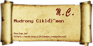 Mudrony Ciklámen névjegykártya